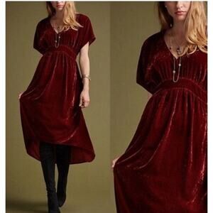 Cabi Dress Womens Sz Large Red Crushed Velvet Grace Tribute Holiday Midi 3696
